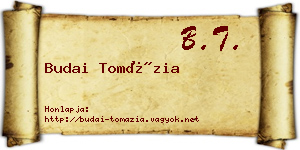 Budai Tomázia névjegykártya